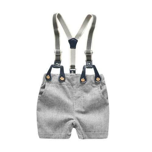 Cross-border Baby Boy Gentleman Suit Summer New Rompers Manufacturer Selling European and American Boy Harness + Hat on behalf of Shipping