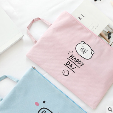 Business trip large capacity portable A4 file bag information bag IPAD file bag zipper storage bag student female briefcase