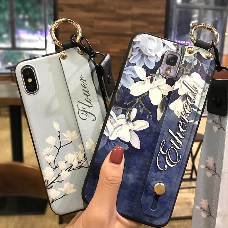 适用于三星Note3/N9008手机支架腕带壳挂绳花系列保护壳硅胶软壳