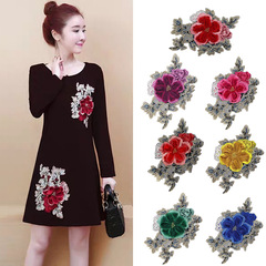 Embroidered fabric edge peony flowers water soluble hot melt new product factory wholesale supports embroidery patch computer embroidery products