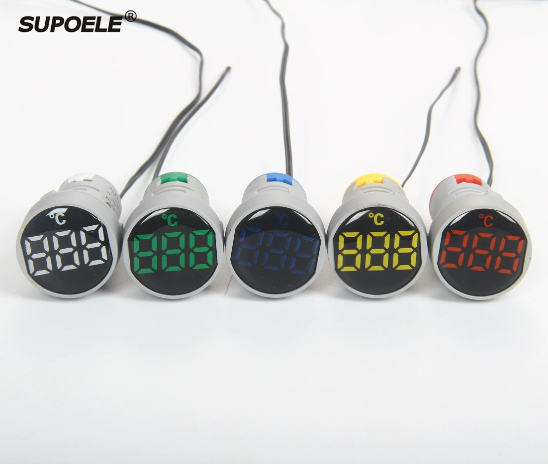 Сигнальная индикаторная лампа хрустальная пленка круглый цифровой дисплей термометр переменного тока AD101-22TM красный зеленый желтый синий белый пять цветов