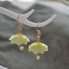 Small umbrella, ethnic three dimensional earrings solar-powered from pearl, ethnic style