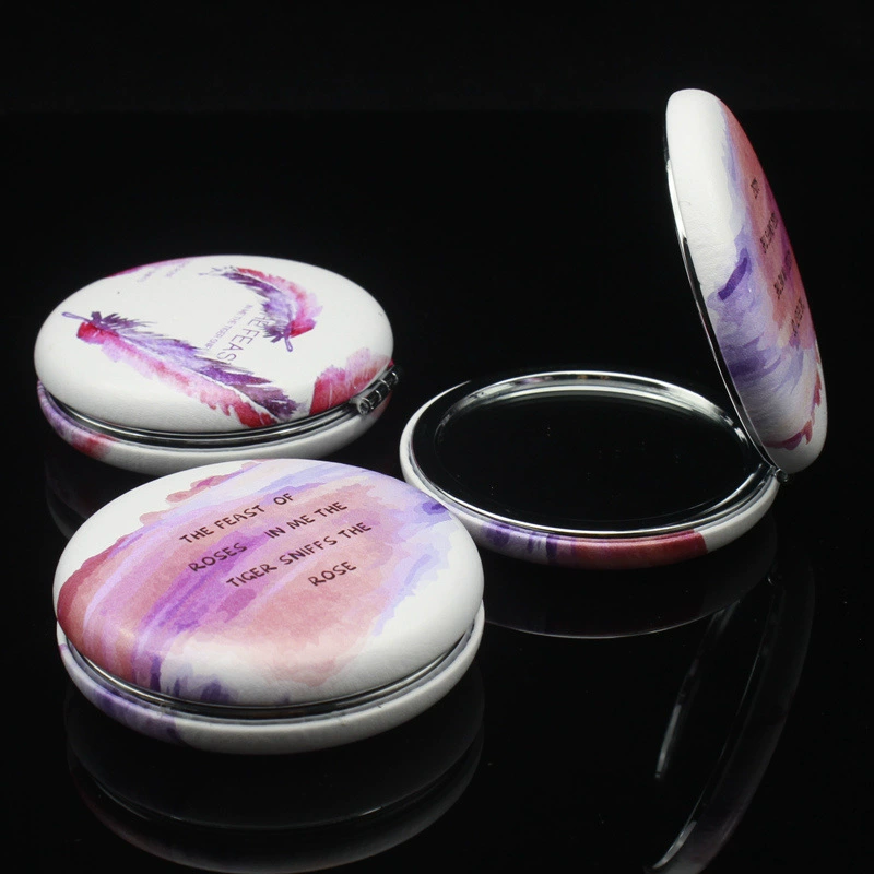 Творческий подарок зеркало коммерческое рекламное зеркало для макияжа, изготовить на заказ логотип Новый цветной узор хлеб складной зеркало для макияжа