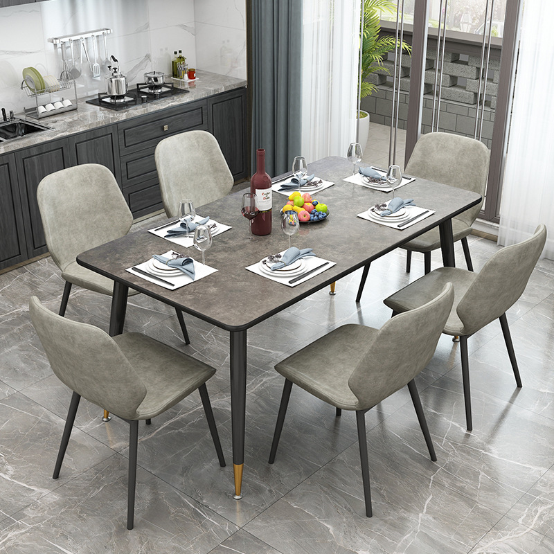 Nordic table chair small apartment combination modern minimalist home light luxury industrial style network red dining table restaurant furniture