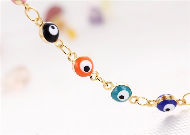 Anklet Jewelry Creative Simple  Seven Color Water Drop Devil's Eye Anklet  Wholesale Nihaojewelry display picture 8