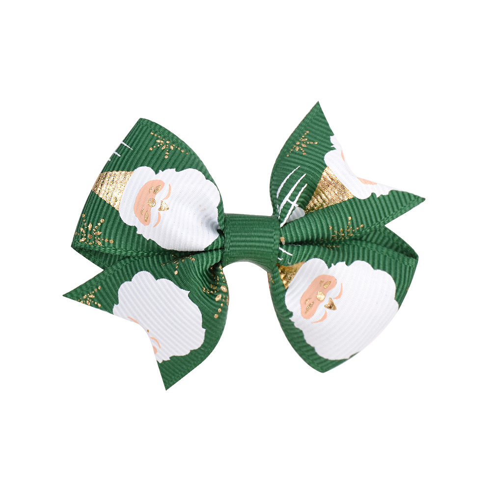Cute Children's Hair Accessories Solid Color Ribbed Ribbon Bow Hairpin display picture 3