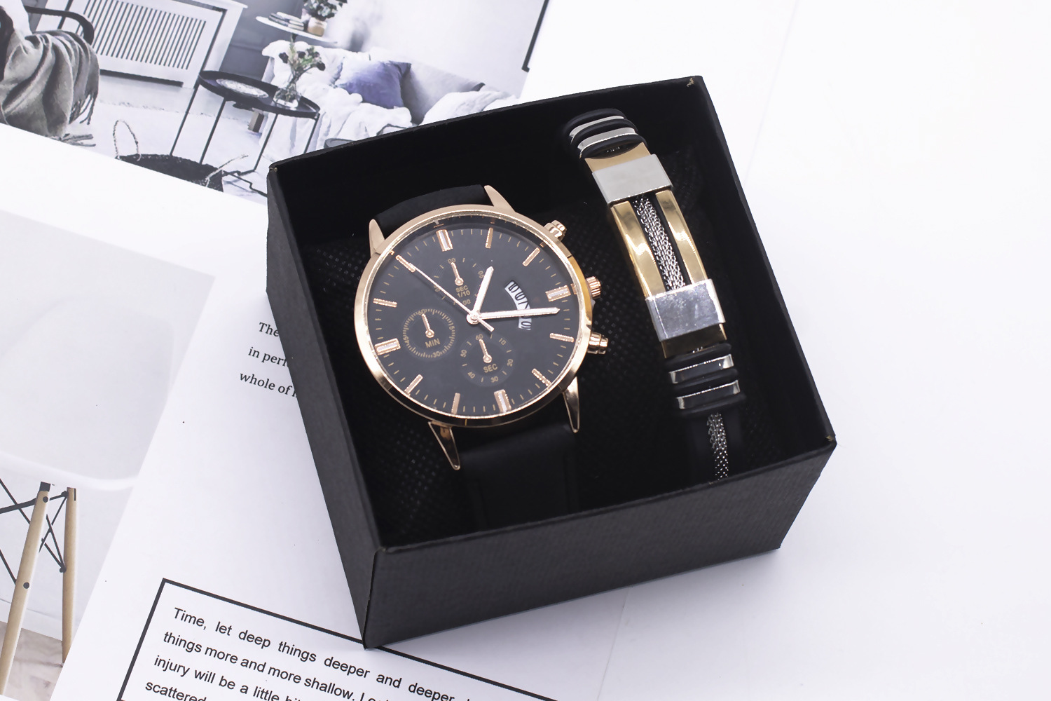 Casual Solid Color Buckle Quartz Men's Watches display picture 1