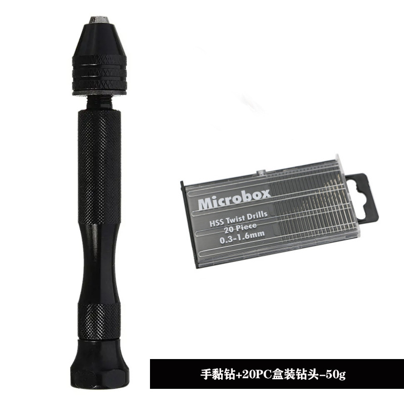 Transfronterizo de Venta caliente manual wenwan herramienta de perforación de mano taladro de 25 piezas de giro taladro de nuez ámbar pulsera punzonado