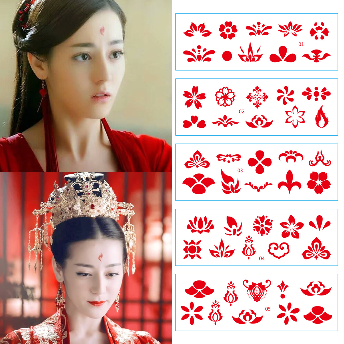 古装额头印花图片,古风额间花钿图片,儿童额头花钿怎么画_大山谷图库