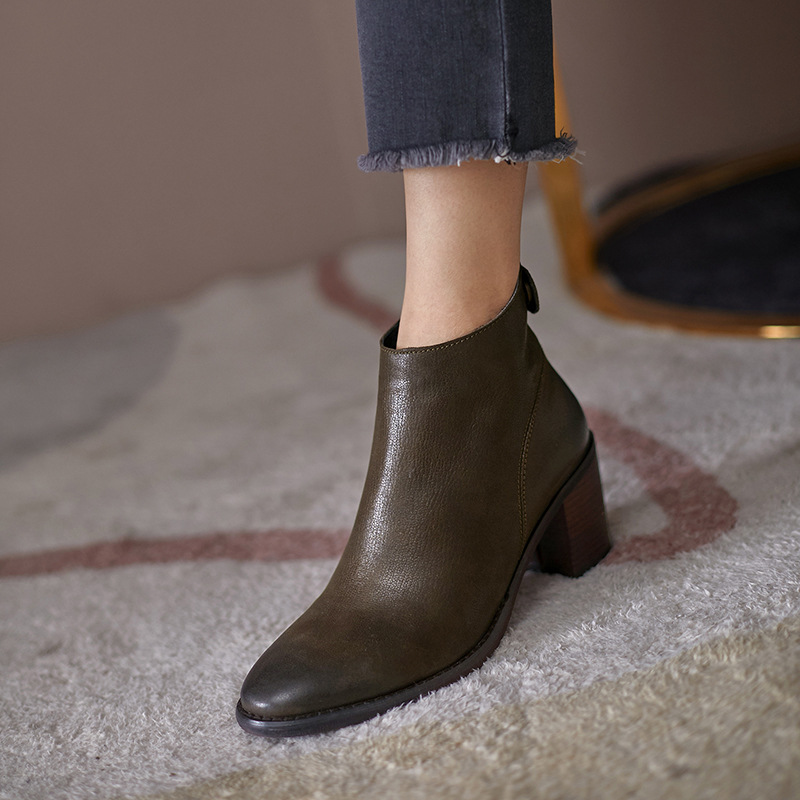 Chiko Kela Round Toe Block Heels Boots