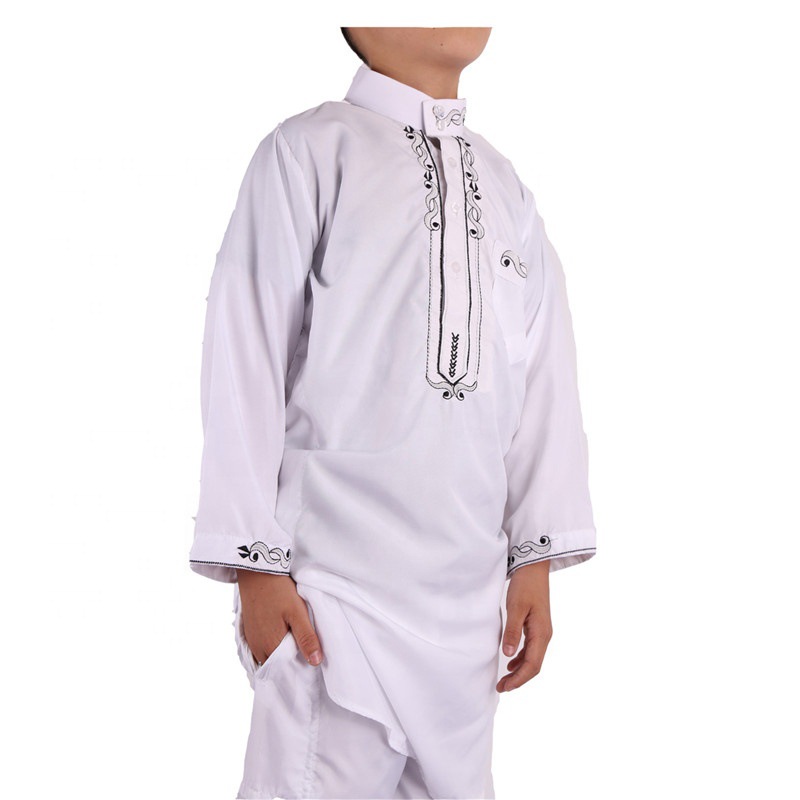 穆斯林长袖大袍 伊斯兰中东儿童卡塔尔款长袍详情5