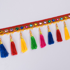五色五色吊穗貼鑽五彩民族風吊球貨車包頂前擋裝飾花邊佛堂供桌邊