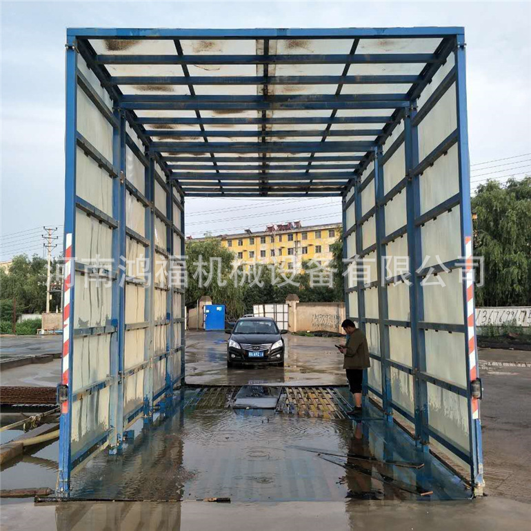 全自动工地洗车机 建筑工地滚轴式平板洗轮机 商用高压洗车平台