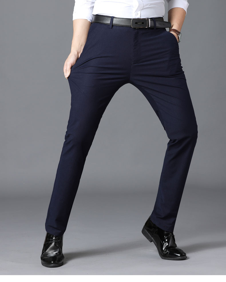 2022 New Men's Suit Pants Spring Autumn Fashion Business Casual Suit Pants Male Elastic Straight Formal Trousers Plus Size 28-38