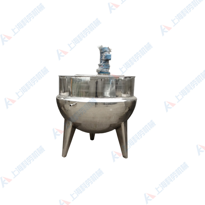 不锈钢可倾式夹层锅，立式蒸汽带偏心搅拌夹层锅，蒸煮锅上海科劳