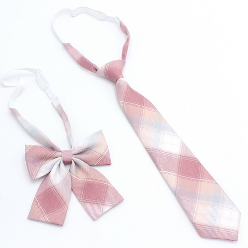 Manufacturer plaid bow tie for girls without bow tie Japanese college style JK uniform tie set