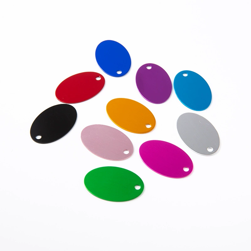Овальный алюминиевый жетон собаки Овальный тег собаки бирка удостоверения личности 10 видов цветов