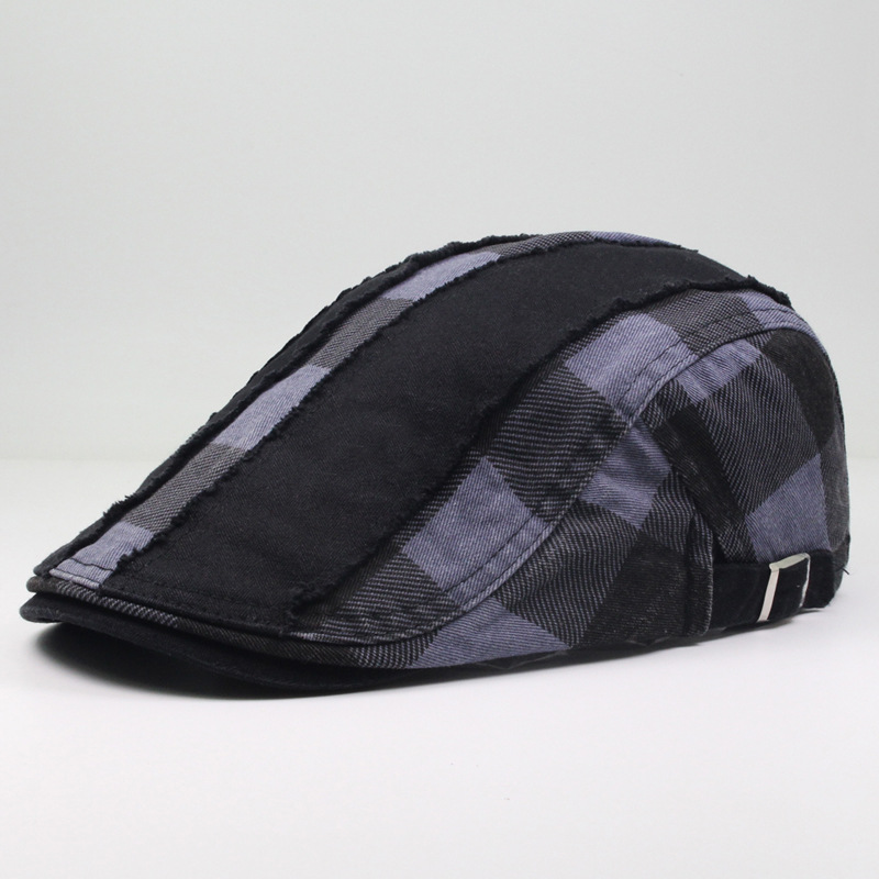 Herren-Mütze aus reiner Baumwolle, Schattierung, vielseitig, Sonnenschutz, Baskenmütze, lässiger Entenschnabelhut, Malerhut, Vorwärtshut_voghion.com