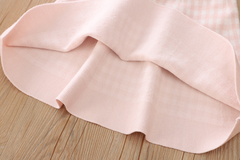 Girls' Small Fragrant Plaid 3-8 Wooden Ear Collar Knitted Cardigan Sweater Half Skirt Two piece Set_voghion.com