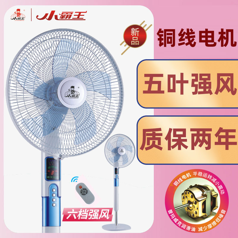 小霸王电风扇 家用16寸落地扇 静音立式机械遥控扇 礼品扇 厂直销|ru