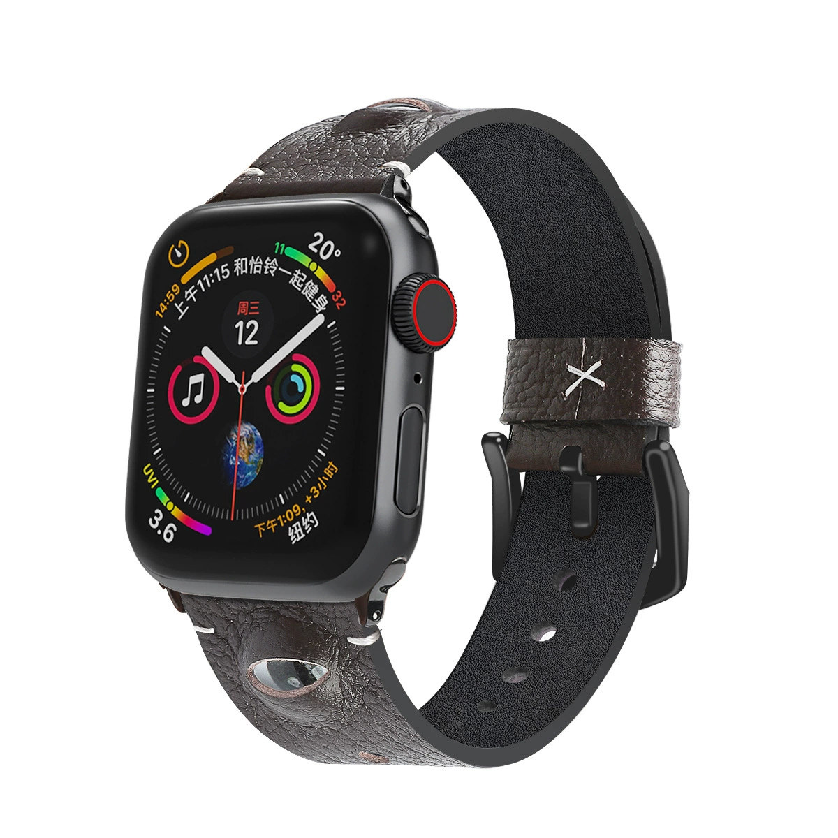 Подходящий Apple WatchSe983456 Apple Watch iWatch7 головка кожа скат глаз кожаный ремешок кожаная лента