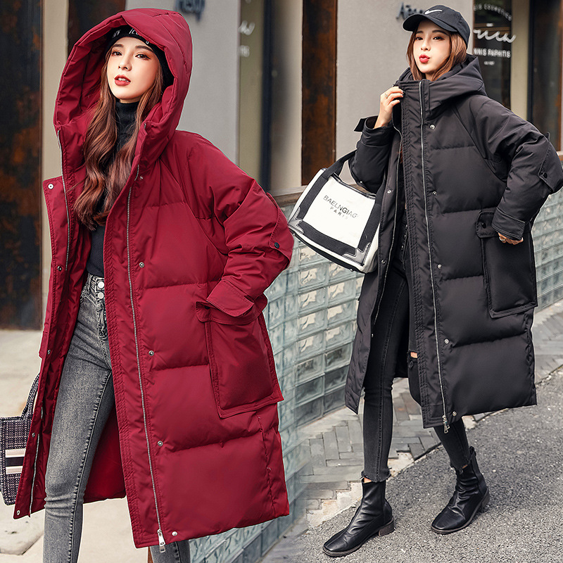 2020 European style Winter clothes Extra large size 200 Pounds of fat mm leisure time thickening Mid length version Down Jackets coat 179