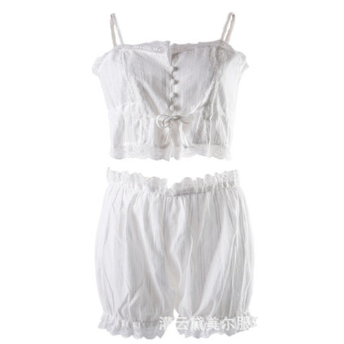 Yiyue New Product Sexy Retro Palace Style Suspender Wrapped Breast Pajamas Women's Breathable Cotton Temptation Sexy Underwear 9002