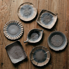 Creative Lotus-Shaped Square Rough Pottery Coasters Vintage Ceramic Gongfu Tea Set Accessories Tea Cup Trivet Heat Insulating Pad