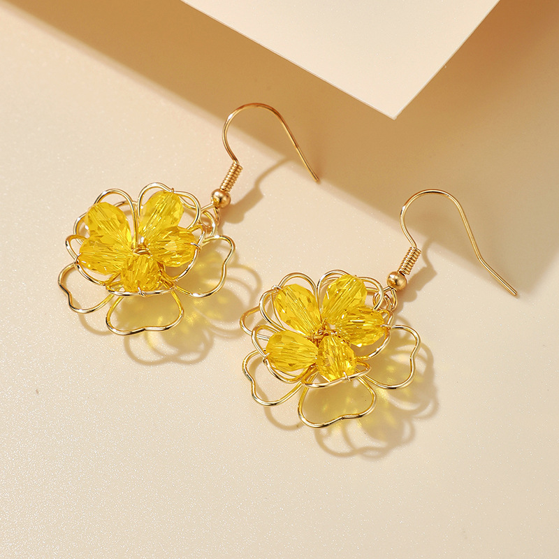 Yellow Flower Earrings display picture 4