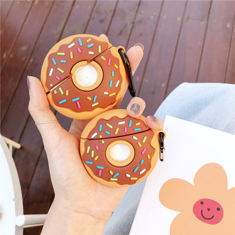 Creative Donut  Airpods Pro Bluetooth Wireless Earphone Case 2/3 Generation Silicone Drop-resistant Soft Case Applicable display picture 1