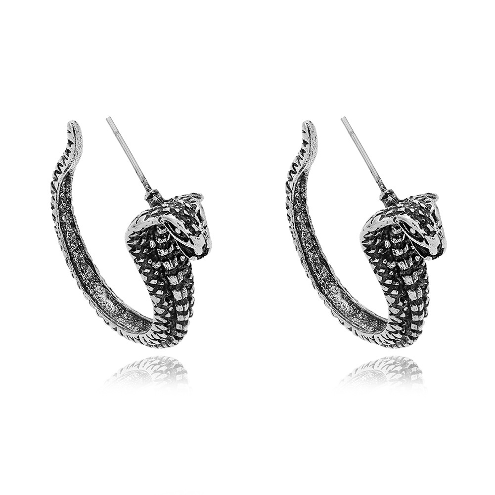 Exaggerated Snake-shaped  Punk Style  Gold Snake Earrings display picture 10