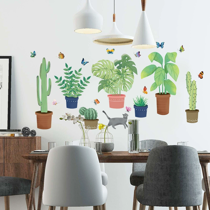 XL7248 тропический горшок аренда дома ремонт гостиная вход фон макет жить ins украшения фото наклейки