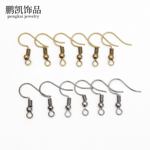 Silver plated ear hook accessories earrings ear jewelry handmade DIY accessories materials curved ear hooks with ball beads manufacturer wholesale