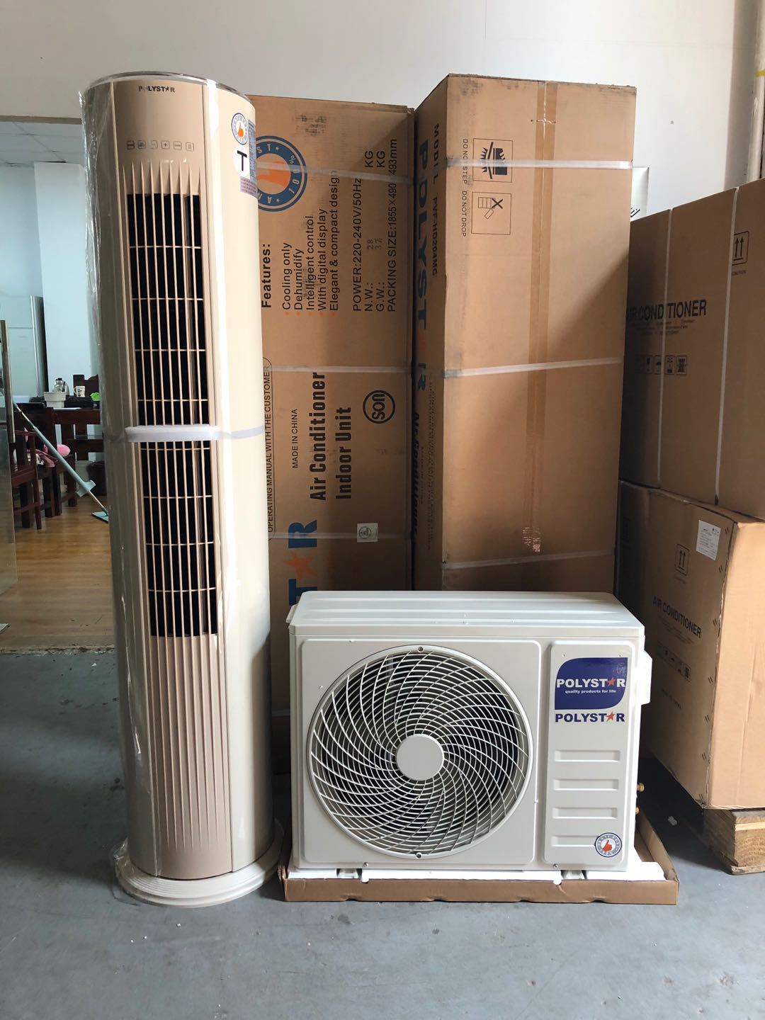 原装全新外贸机2匹冷暖圆柱柜机 2P分体立柜式空调18000BTU分体式|ru