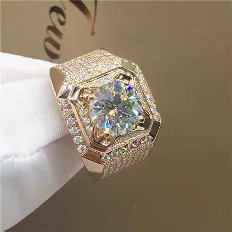Hip Hop Punk Rock Personality Street Fashion Men's Business Luxury Zircon Wide Edition Men's Square Diamond Ring Men's Gift_voghion.com