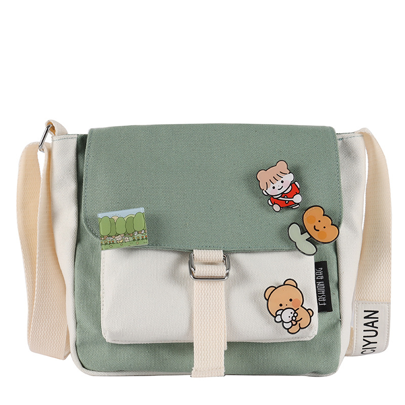 Korean Fashion College Style Girl Hit The Color Canvas Bag Class Bag Cute Student Wild Casual Shoulder Bag  Wholesale Nihaojewelry display picture 22