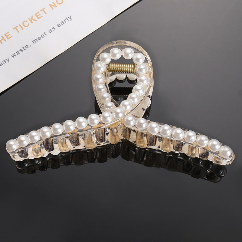 Simple Style Round Alloy Inlay Pearl Hair Claws 1 Piece display picture 2