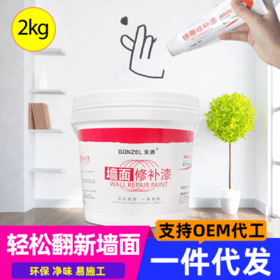 牆面修補漆乳膠漆白色補牆漆翻新內牆塗料強力去汙修複塗鴉防水防