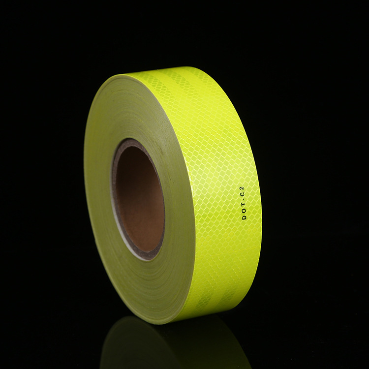 厂家定制高强级警示反光膜荧光黄交通反光贴条警示柱反光膜钻石级