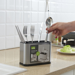 Stainless steel kitchen utensils chopsticks, knives, forks, spoons, drain rack, knife holder, kitchen tableware storage and organization rack