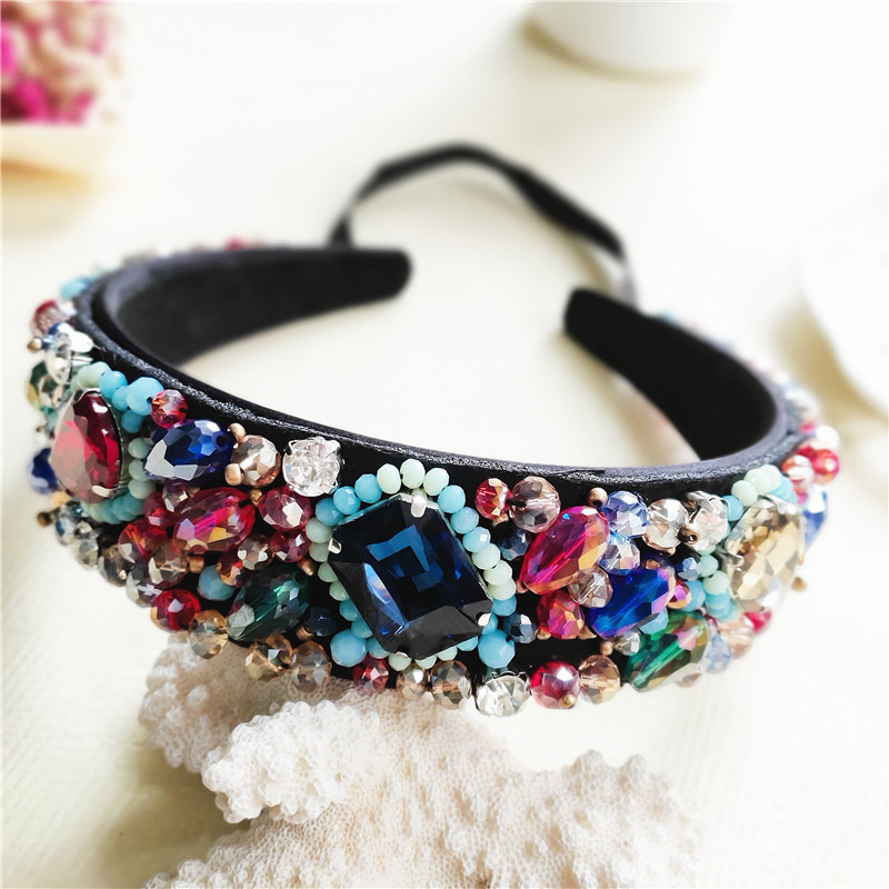 Simple Exaggerated Headband For Women Rhinestone Hairpin Adult Headband Headdress Suppliers China display picture 4