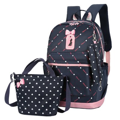 新品小學生書包1-3-5年級三件套3-4-5年級女雙肩學院可愛兒童背包