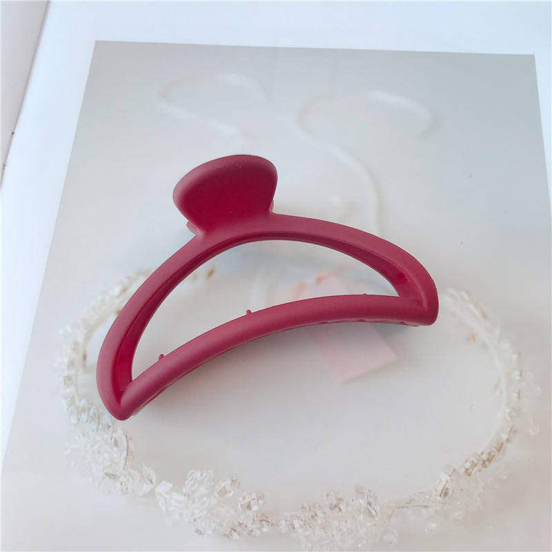 Estilo coreano simple clip de todo partido esmerilado hueco-hacia fuera de la pinza de pelo curvado medio rasguño Cola de Caballo clip de baño horquilla accesorios para el cabello