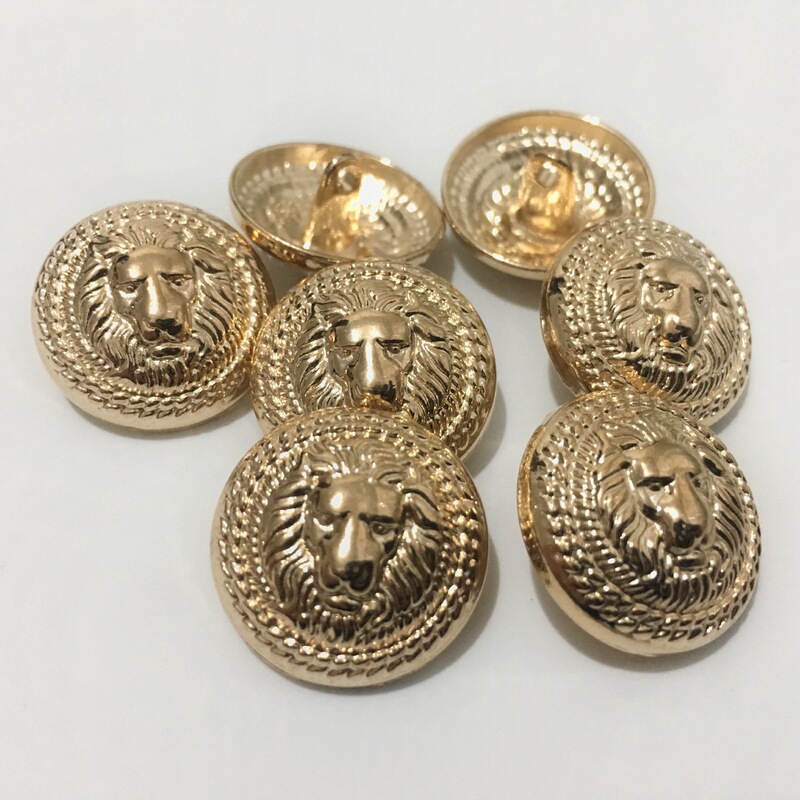 Balman same style lion head button button women's all-match round coat high-grade metal gold clothes decorative buckle