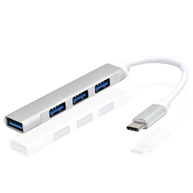 直銷迷妳type-c集線器USB 3.0 HUB分線器壹拖四typeC擴展塢亞馬遜