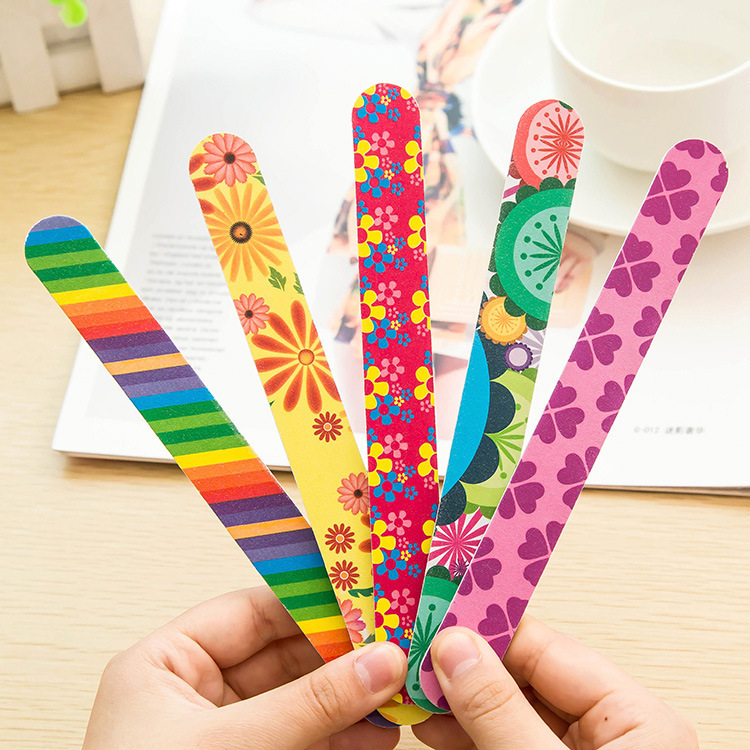 2019-170 Korean Edition Beauty nail fashion printing Two-sided Nail file polish Article setback Sand bar 1