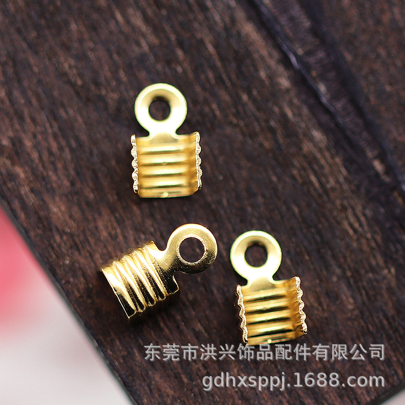DIY饰品黄铜保色手链项链耳饰羽毛夹小夹线扣绳扣线夹片材料B633