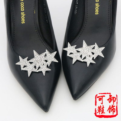 Cross border Five-pointed star Shoeshine Buckles decorate fashion collocation personality lady Shoe clip parts factory Direct selling