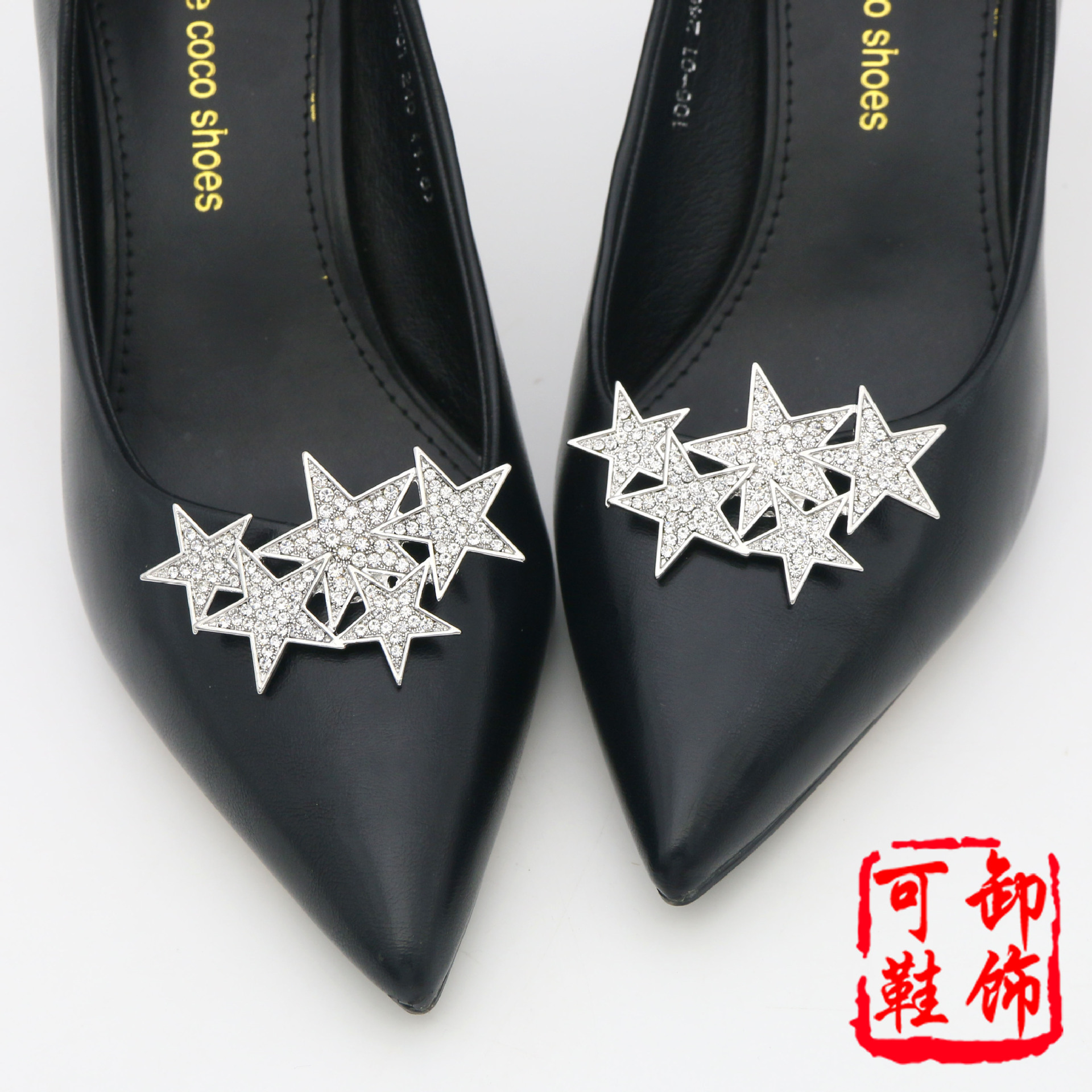 Cross border Five-pointed star Shoeshine Buckles decorate fashion collocation personality lady Shoe clip parts factory Direct selling