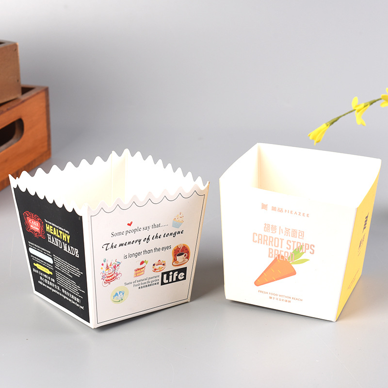 米斯卡纸杯蛋糕盒 面包烘焙专用纸杯定制 精美蛋糕折叠纸盒定做